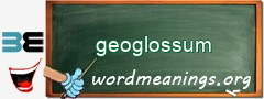 WordMeaning blackboard for geoglossum